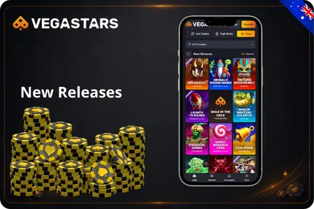 VegaStars Casino New Releases tab